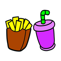 french fries and soda
