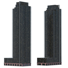 Modern high-rise condominium buildings.