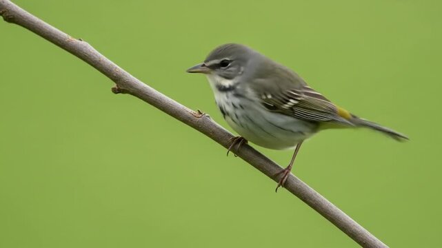 Northern Parula Bird on a Branch in Natural Setting- Animated Sequence, Capturing Wildlife Serenity