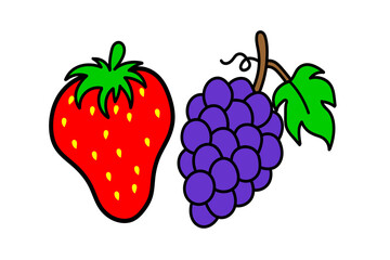 strawberries and blueberries