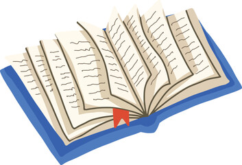 Open Book with Pages Turning