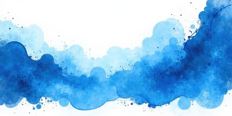 Obraz premium Abstract Blue Watercolor Wash Background Design with Organic Shapes and Splashes