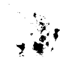 Obraz premium Silhouette Map of Raja Ampat Islands, Papua, Indonesia