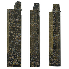 Electronic vape pen with mosaic pattern design.