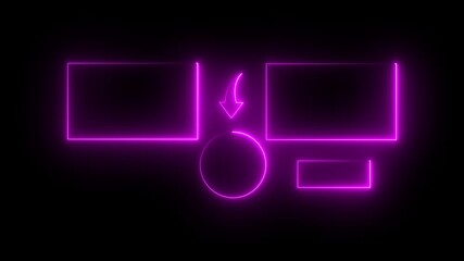 Neon end screen. Subscribe button and outro for gaming and video channels Subscribe, like, share, comment video animation on neon space background.4k video animation  - Powered by Adobe