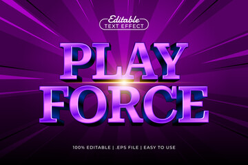 play force Editable Sport Text Effect Vector Bold Team Typography Style