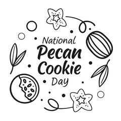 NATIONAL PECAN COOKIE DAY vector illustration
