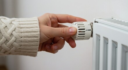 Turning Radiator Valve Home Heating  Energy Cost Savings.