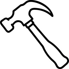 A claw hammer with a curved claw on a white background