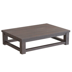 Modern wooden coffee table with a sleek design.