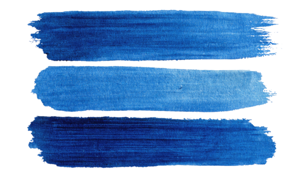Three horizontal, textured, dark blue paint strokes