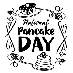 NATIONAL PANCAKE DAY vector illustration