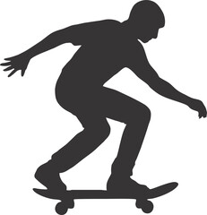 Skateboarder Silhouette Illustration Images Isolated On Transparent Background