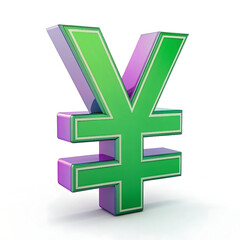 Fototapeta premium Yen currency symbol icon in 3d design on white background