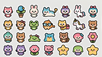 Kawaii Animal and Object Stickers