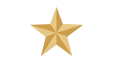 Fototapeta premium Golden star isolated on transparent background, a symbol of achievement, excellence, and recognition