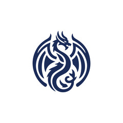 Ornate Dragon Emblem Logo