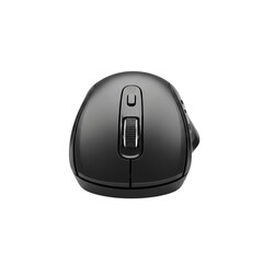 Modern ergonomic computer mouse with scroll wheel isolated on transparent background