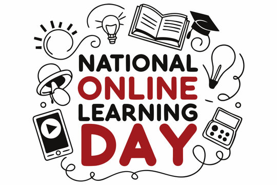 NATIONAL ONLINE LEARNING DAY vector illustration