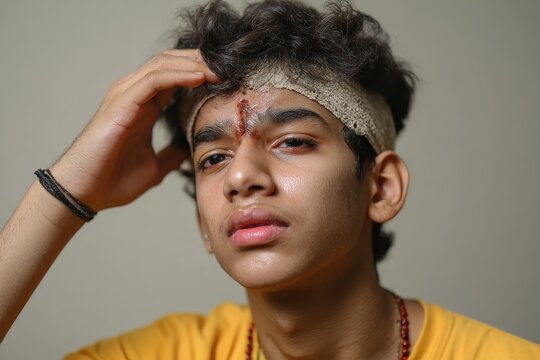 Boy received a flick on his forehead due to a lost bet