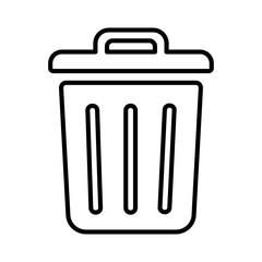 ゴミ箱のアイコンイラスト（線画）002