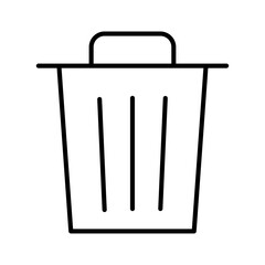 ゴミ箱のアイコンイラスト（線画）003