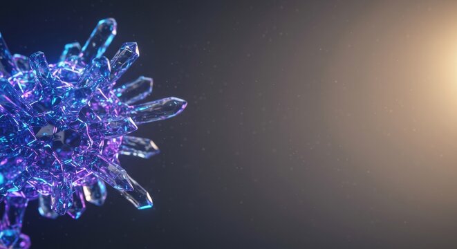 Abstract Blockchain Network: Visually Striking Digital Representation of Data, Technology, and Adoption Rates with Glowing Blue and Purple Crystals