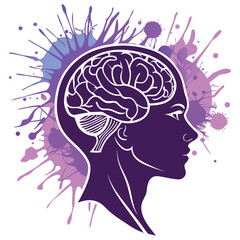 Human brain Mental health illustration