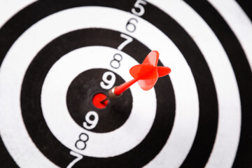 Targeting the business concept, Darts board close up