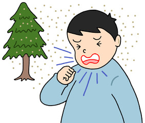 健康問題のイラスト - 花粉症・アレルギー・くしゃみ・咳