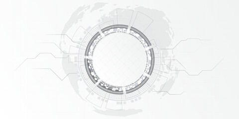 Obraz premium Futuristic Technology Circle Interface Abstract Digital Background Vector Design