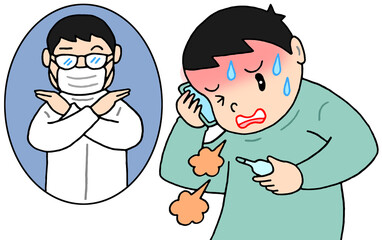 医療問題のイラスト - 診察拒否・診療拒否・急病人・医師