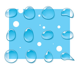 透明な水滴のイラスト