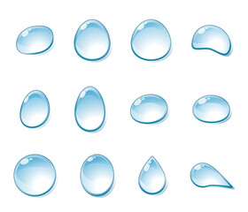 透明な水滴のイラスト