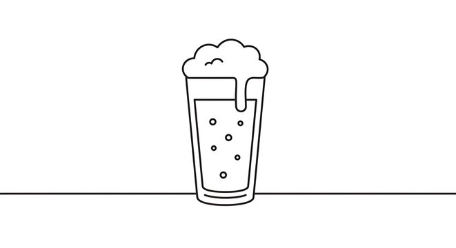 black and white beer glass with foam clip art preview