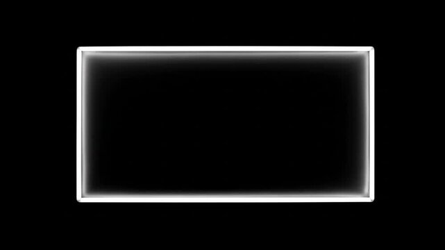 Luminous rectangular border on a dark backdrop