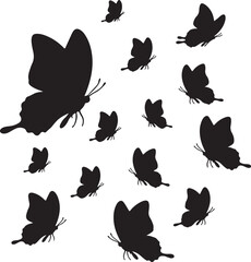 Black butterflies flying gracefully insects wings