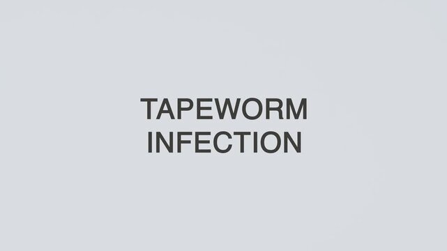Tapeworm infection concept word stethoscope illustrative illustration text hand diagnosed on white background for digestive health awareness, patient care, and medical evaluation