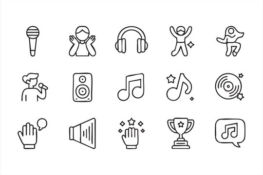 Music and Entertainment Icons Collection for Festivals, DJs, and Performers
