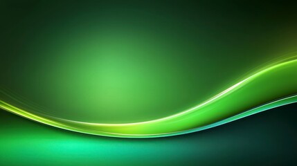 Smooth Green Wavy Abstract Design with Gradient Background