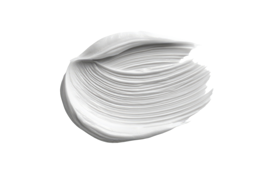 White cosmetic product smear, smooth texture