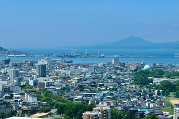 五稜郭タワー展望台眺望・西方面（北海道・函館市）