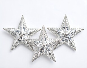 Obraz premium Three sparkling star ornaments