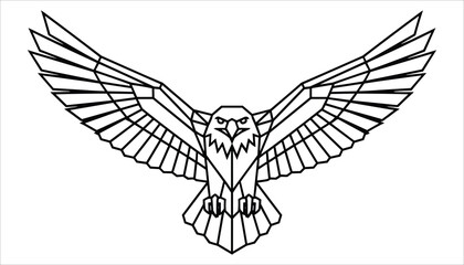 Geometric Eagle Vector Polygonal Bird with Wings Spread Illustration