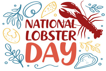 Obraz premium NATIONAL LOBSTER DAY vector illustration