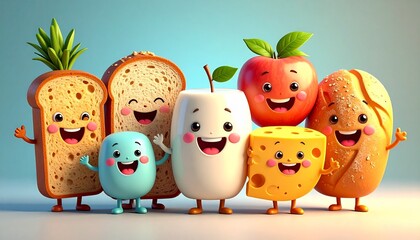 Obraz premium Happy Food Friends Set