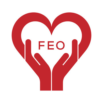 FEO Heart Care Logo &ndash; Charity, Healthcare and Community Support Icon. FEO Letter Logo.
