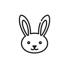 Obraz premium An outline of a rabbit's face, perfect for logo creation or simple animal representation.