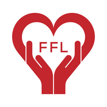 FFL Heart Care Logo &ndash; Charity, Healthcare and Community Support Icon. FFL Letter Logo.
