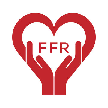 FFR Heart Care Logo &ndash; Charity, Healthcare and Community Support Icon. FFR Letter Logo.
